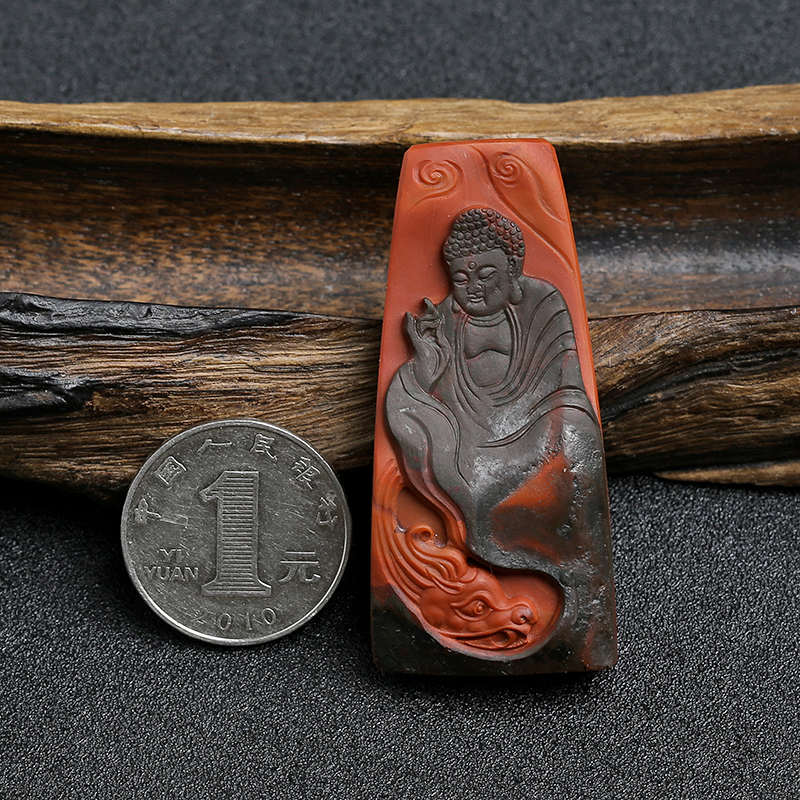 川料南红佛祖吊坠-红掌柜