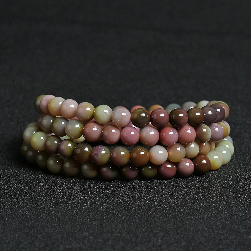 多色盐源玛瑙108圆珠手串 - 红掌柜