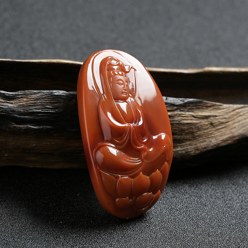 南红观音吊坠-红掌柜