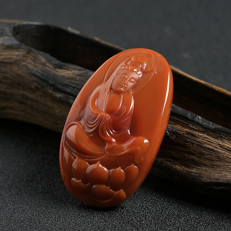 柿子红南红吊坠-红掌柜