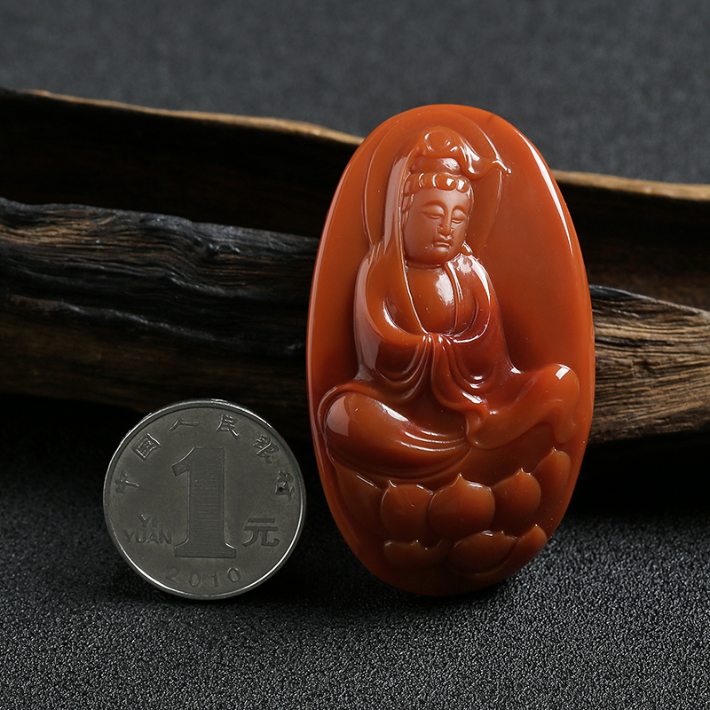 川料南红观音吊坠-红掌柜