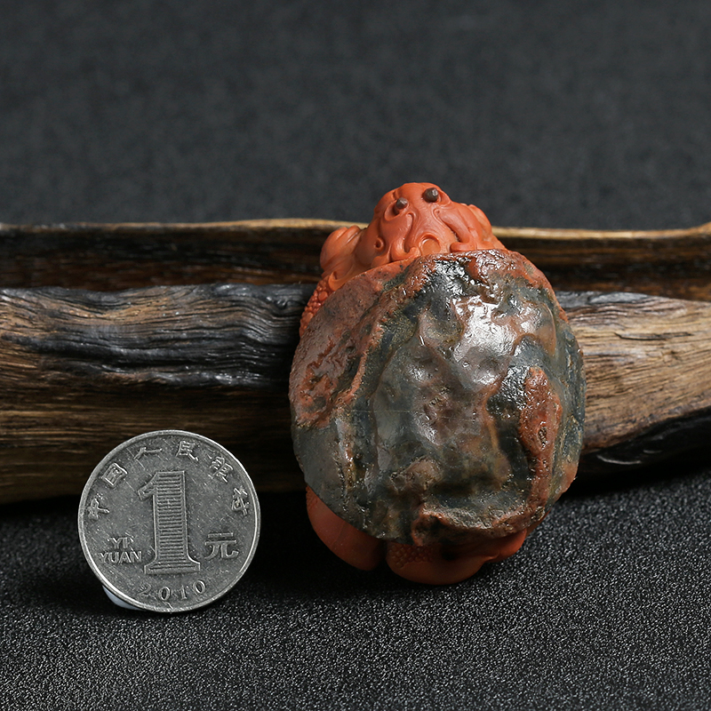 天然南红龙龟吊坠 - 红掌柜