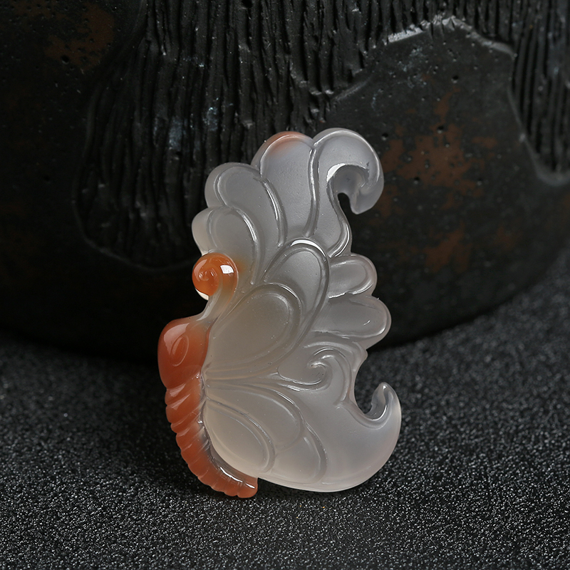 冰飘南红蝴蝶吊坠-红掌柜