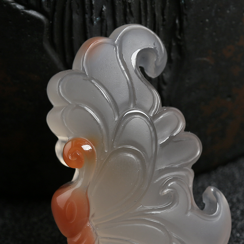 川料南红蝴蝶吊坠-红掌柜