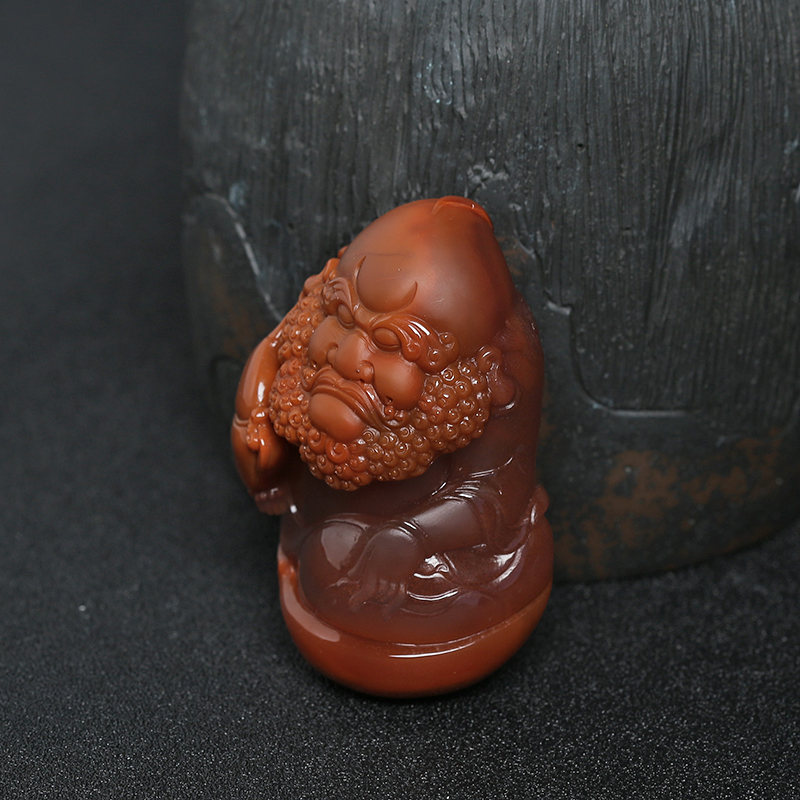 南红达摩吊坠-红掌柜