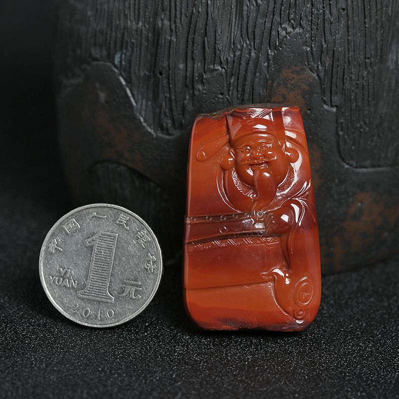 天然南红财神吊坠-红掌柜