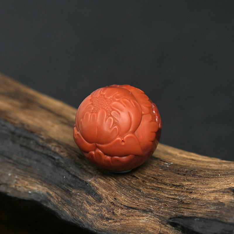  玫瑰红南红圆珠-红掌柜