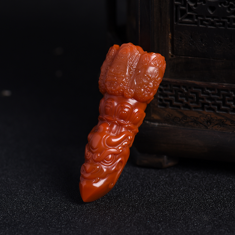 南红金刚杵吊坠-红掌柜