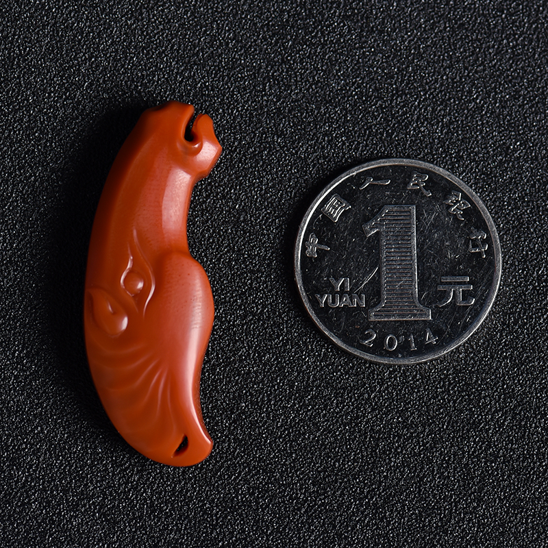 柿子红南红吊坠-红掌柜