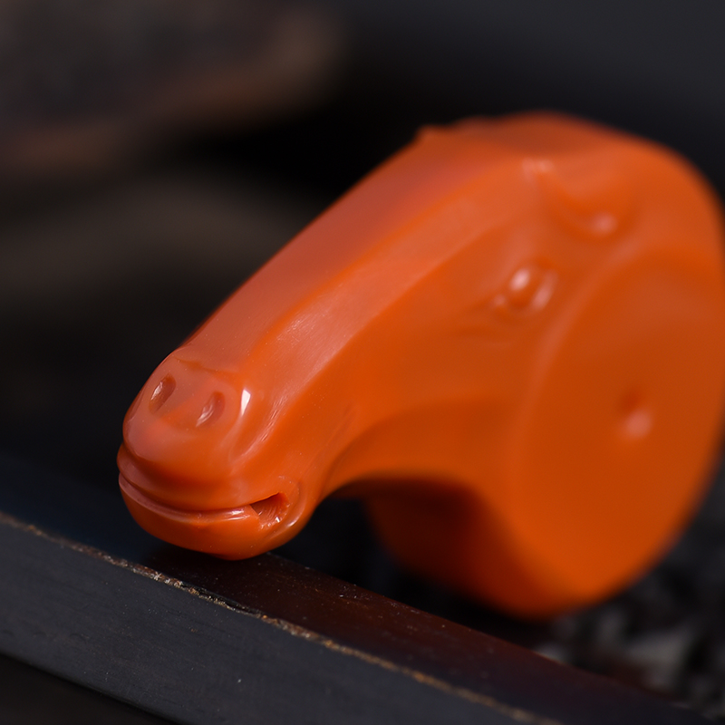 川料天然柿子红南红吊坠-红掌柜