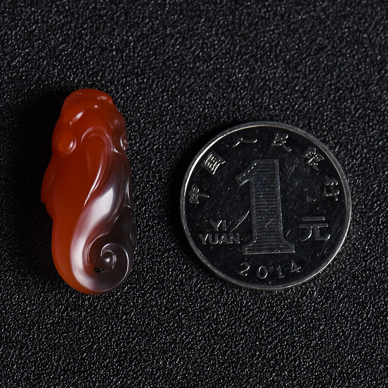 川料南红瑞兽吊坠-红掌柜