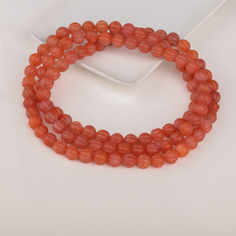 樱桃红南红南瓜珠手串-红掌柜