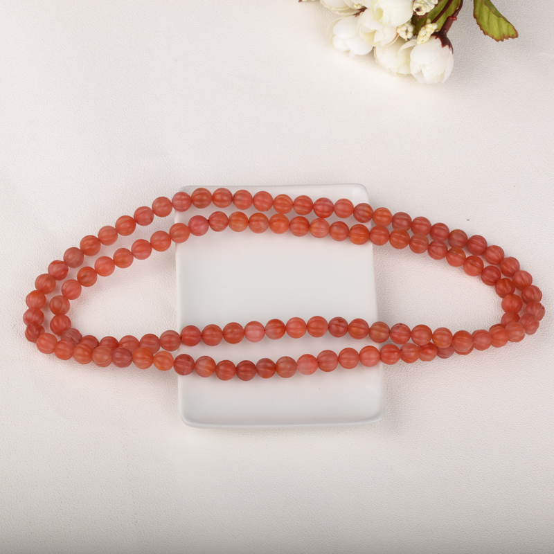 天然南红南瓜珠手串-红掌柜