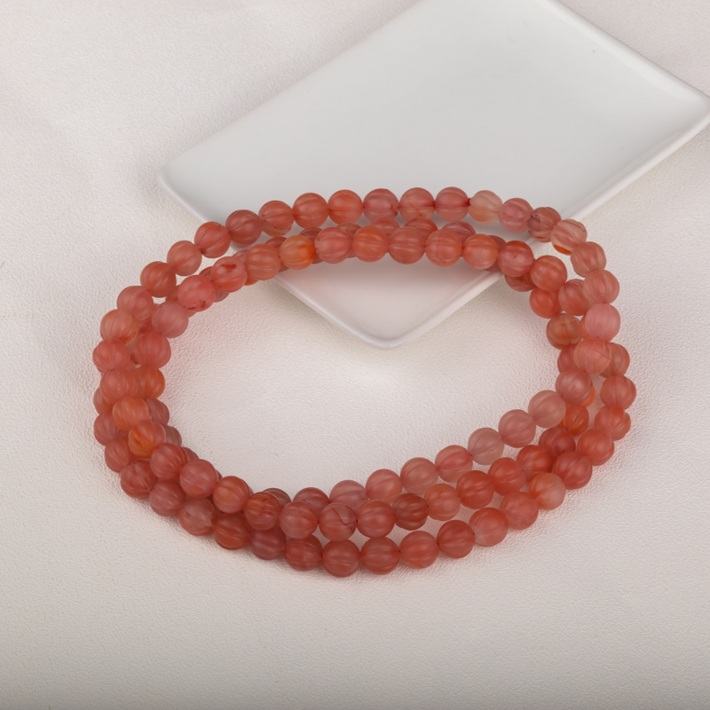 樱桃红南红南瓜珠手串-红掌柜