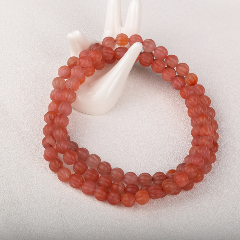 天然南红南瓜珠手串-红掌柜