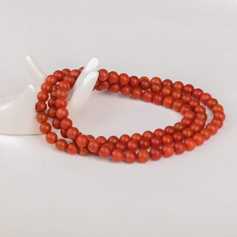 保山柿子红南红108佛珠 - 红掌柜