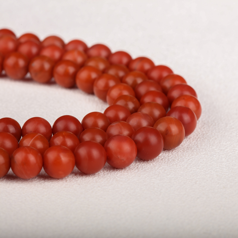天然柿子红南红佛珠 - 红掌柜