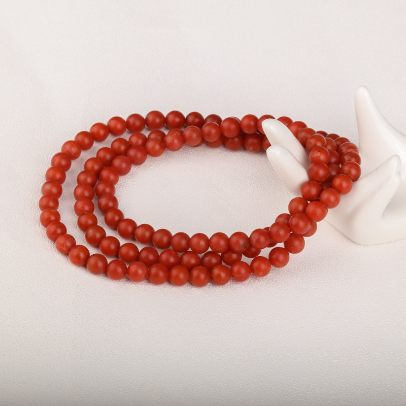 柿子红南红108佛珠 - 红掌柜