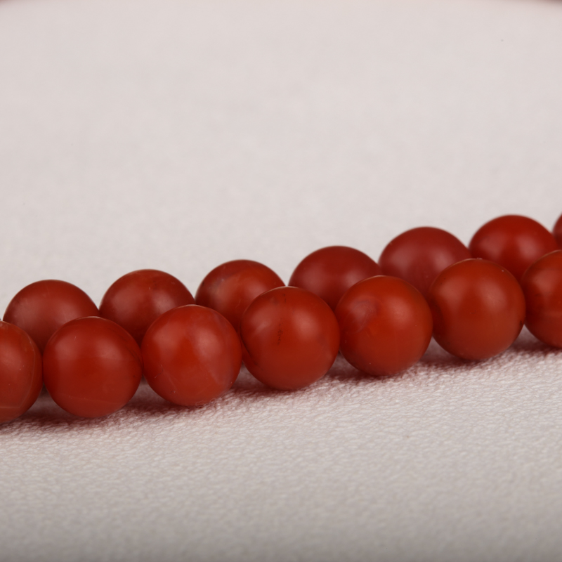 天然柿子红南红佛珠 - 红掌柜