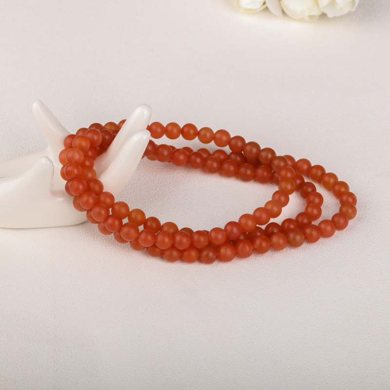 保山柿子红南红108佛珠 - 红掌柜