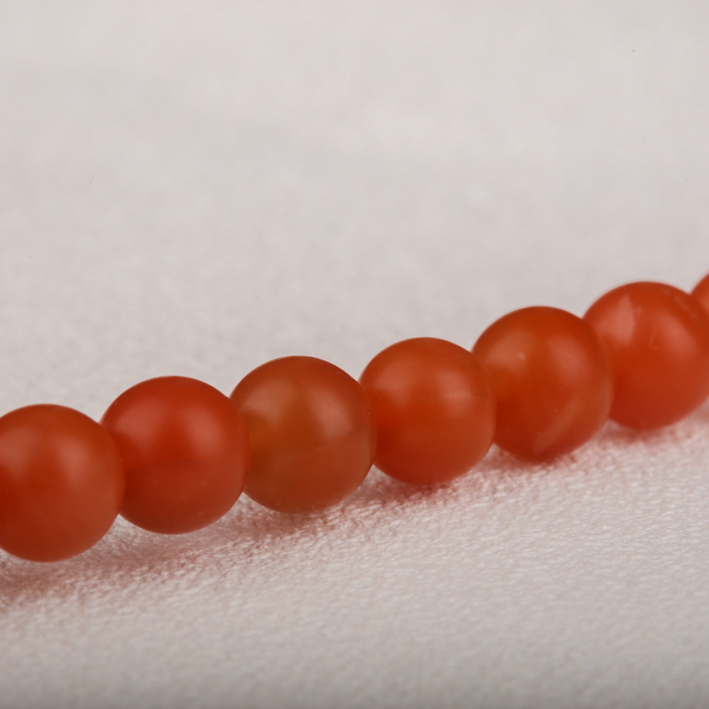 天然柿子红南红佛珠 - 红掌柜