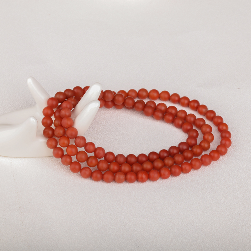 保山柿子红南红108佛珠 - 红掌柜