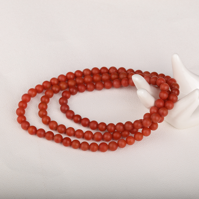 柿子红南红108佛珠 - 红掌柜