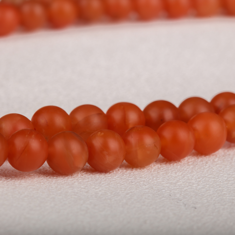天然柿子红南红佛珠 - 红掌柜