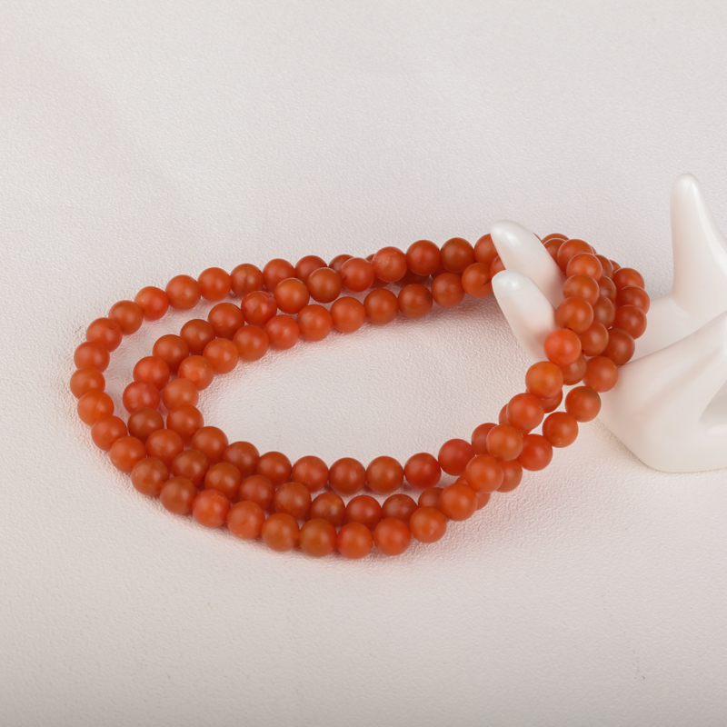 柿子红南红108佛珠 - 红掌柜