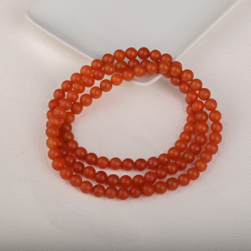 天然保山柿子红南红108佛珠 - 红掌柜