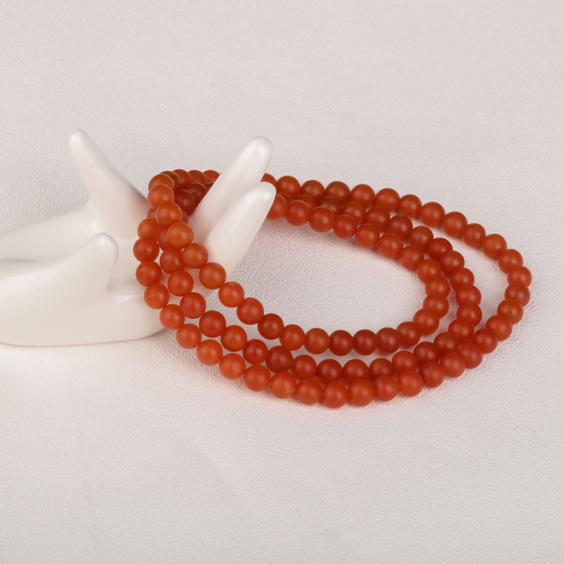 保山柿子红南红108佛珠 - 红掌柜