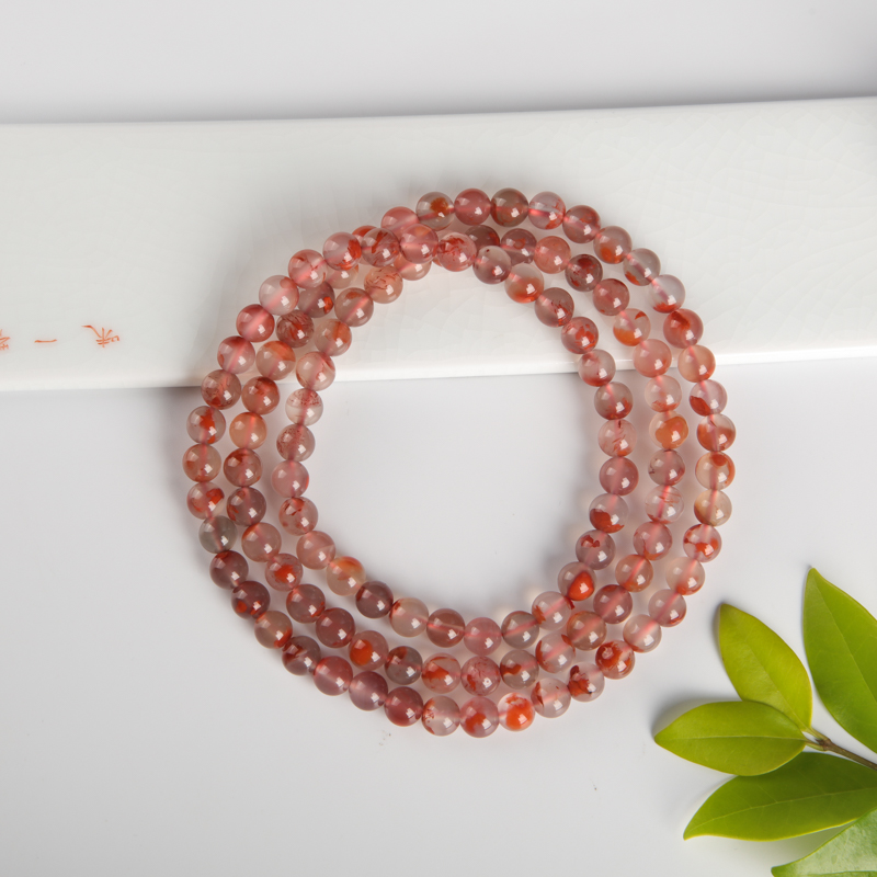 冰飘料南红佛珠-红掌柜
