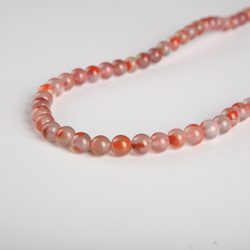 天然冰飘料南红108佛珠-红掌柜