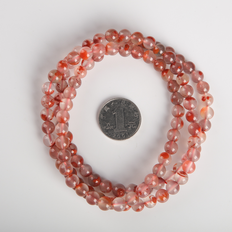 四川冰飘料南红108佛珠-红掌柜