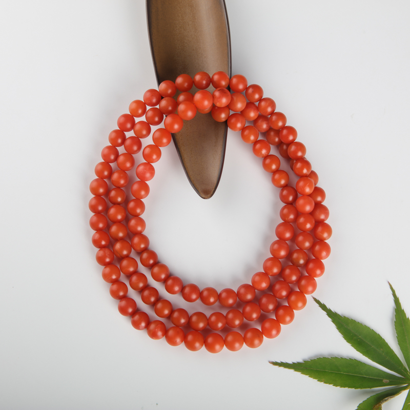 10.5mm柿子红南红108佛珠-红掌柜