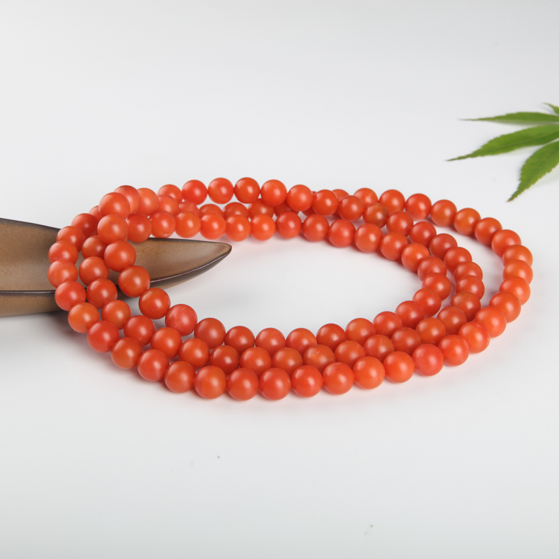 柿子红南红108佛珠-红掌柜