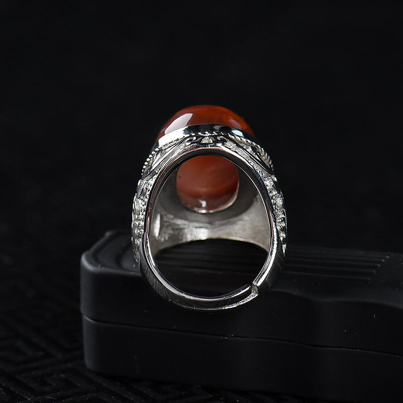 银镶四川凉山南红戒指-红掌柜