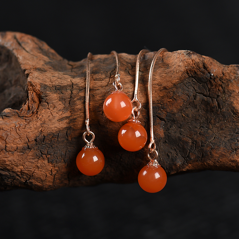 樱桃红南红耳坠-红掌柜