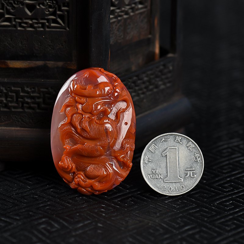 南红辰龙吊坠-红掌柜