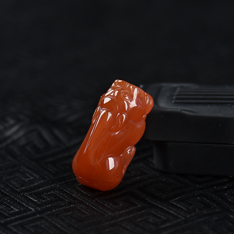 四川樱桃红南红貔貅吊坠-红掌柜