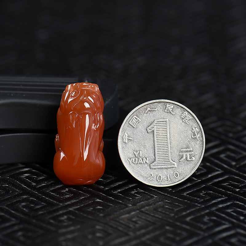 四川天然南红貔貅吊坠-红掌柜