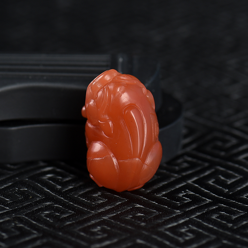 樱桃红南红貔貅吊坠-红掌柜