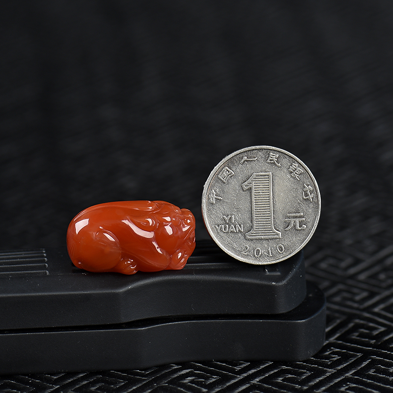 樱桃红南红貔貅挂坠-红掌柜