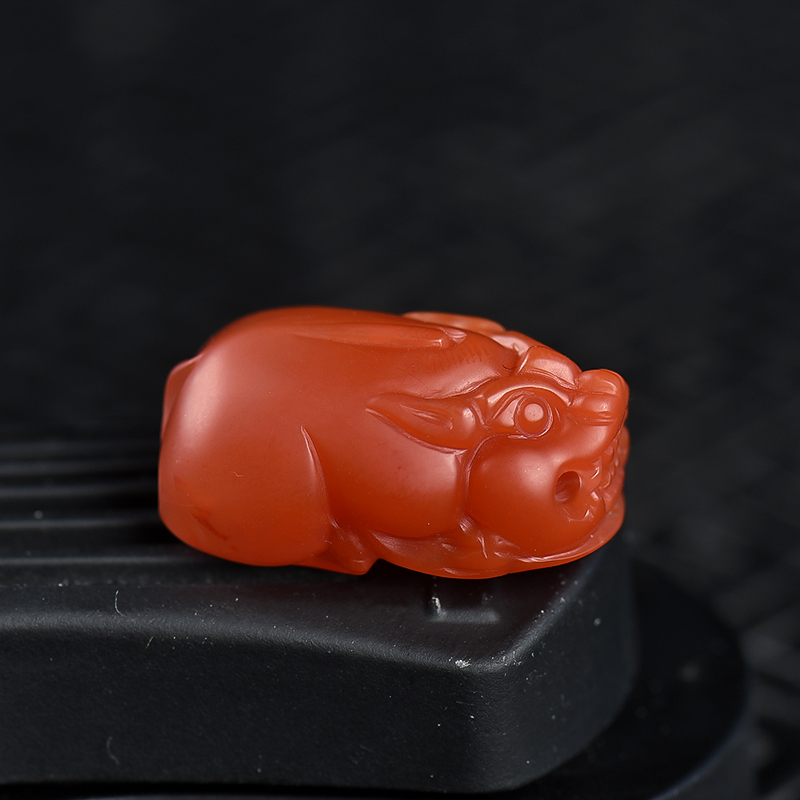 樱桃红南红貔貅挂坠-红掌柜