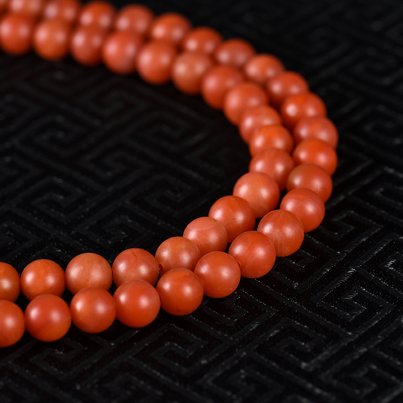 保山天然南红108佛珠-红掌柜
