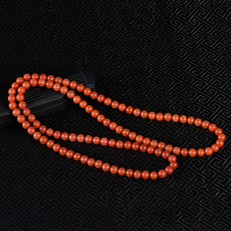 玫瑰红南红108佛珠-红掌柜