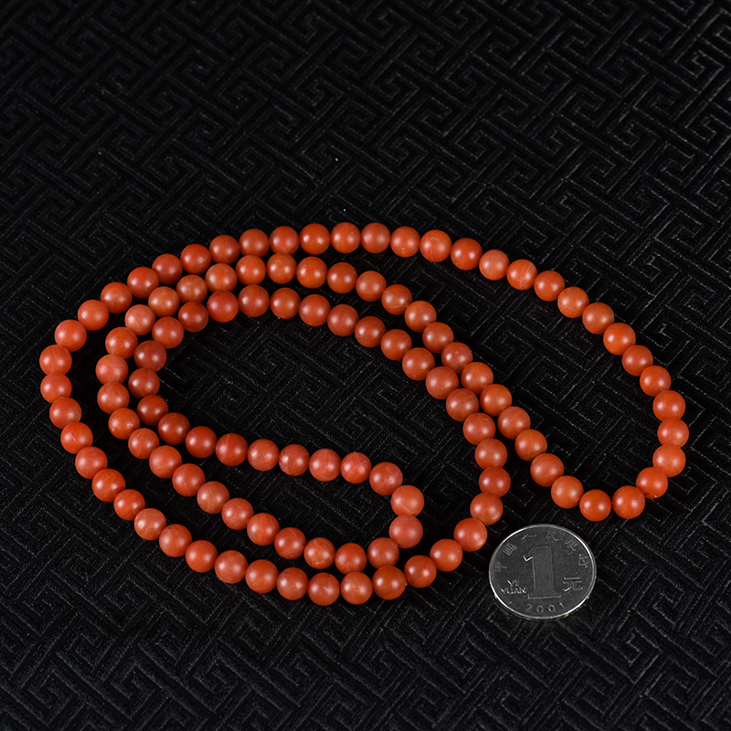 玫瑰红南红佛珠-红掌柜