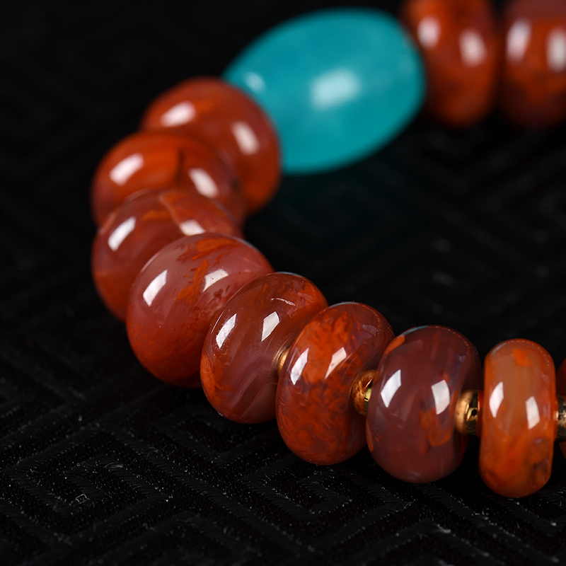 火焰纹南红单圈手串-红掌柜