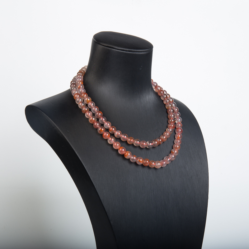 6.9mm冰飘料南红佛珠-红掌柜