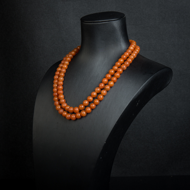 7.5mm柿子红南红佛珠-红掌柜
